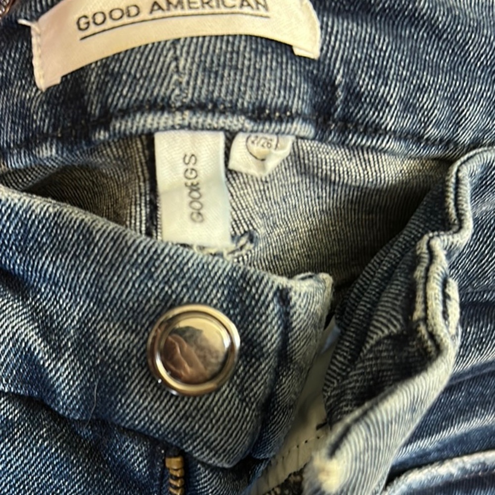Good American Blue Skinny Jeans Distressed - Picture 3 of 4